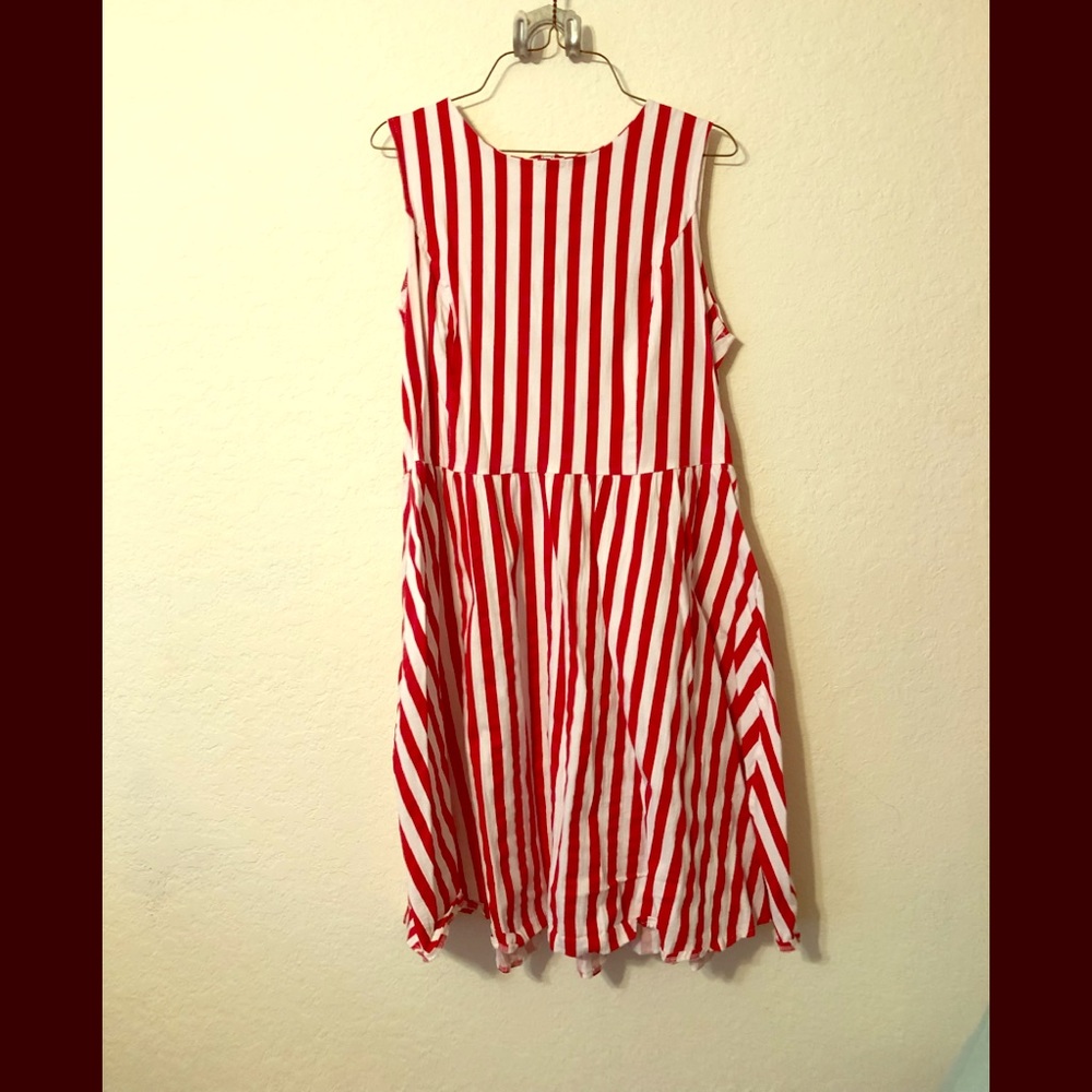 Candy cane stripe swing dress